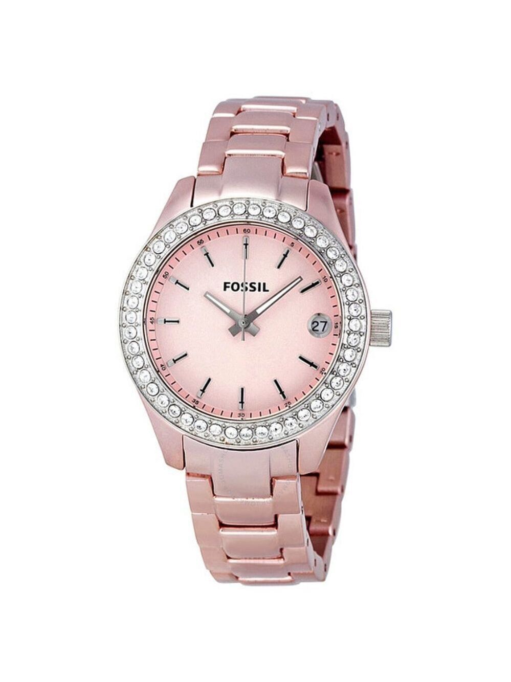Fossil Stella Mini Glitz Blush Rose Silver Aluminum Watch